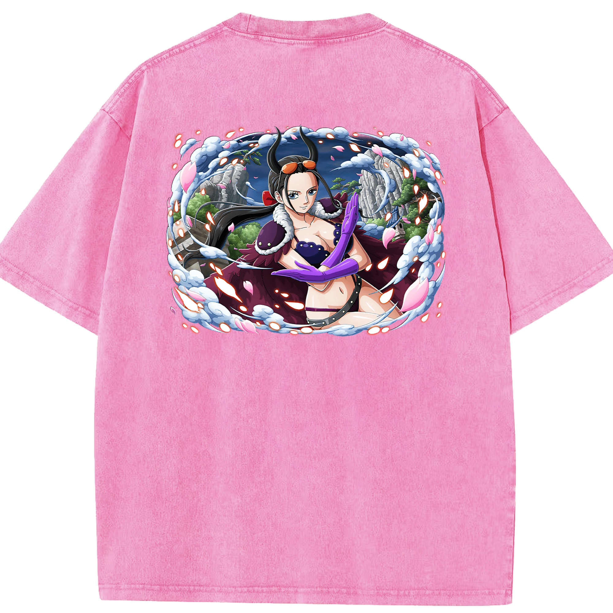 ワンピース ニコ・ロビン ONE PIECE Nico Robin 綿100% ヴィンテージ風 半袖Tシャツ（背面プリント）